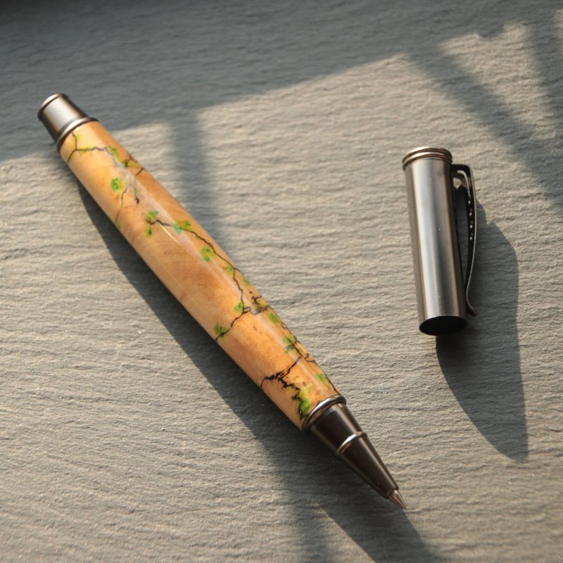 隙缝中的生命-渍纹枫木 / 德国SCHMIDT拔盖式钢珠笔 - 钢珠笔 - 木头 咖啡色