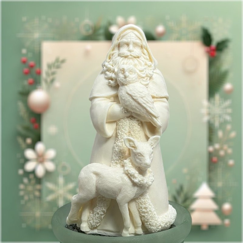 水晶扩香 新年开运之圣诞老公公小盘套组 搭配精油香氛 礼赠首选 - 香薰/精油/线香 - 树脂 白色