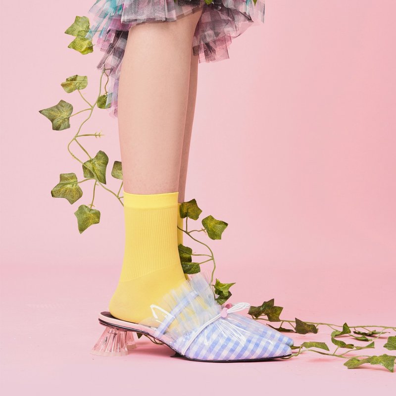 | HOA | 小尖头TPU网纱水晶跟鞋 | 蓝色 | 5238 | - 拖鞋 - 其他人造纤维 蓝色