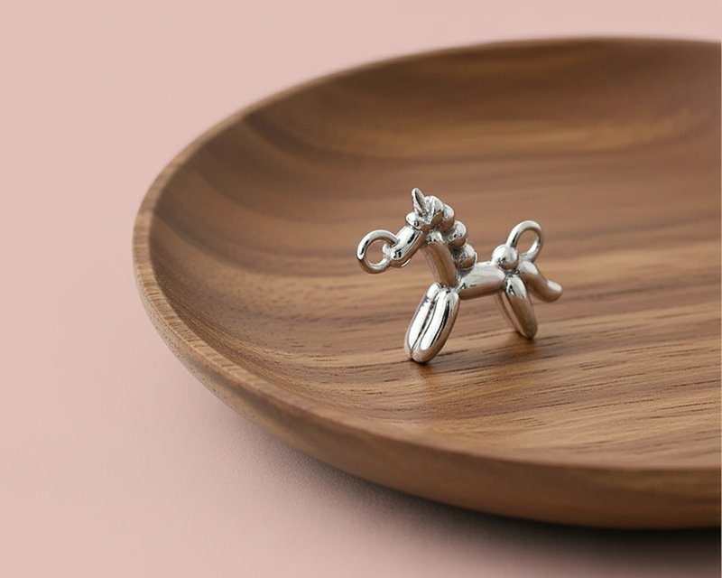 气球独角兽双吊款项链 镜面原色 不锈钢 抗过敏 台湾制造 - 项链 - 不锈钢 银色