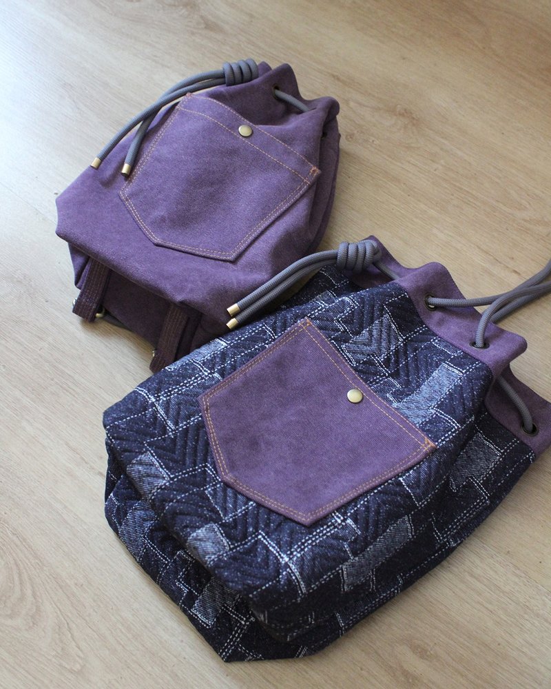 Canvas 4-way BAG 帆布束绳背包 双面两用 4式背法 - 侧背包/斜挎包 - 棉．麻 多色