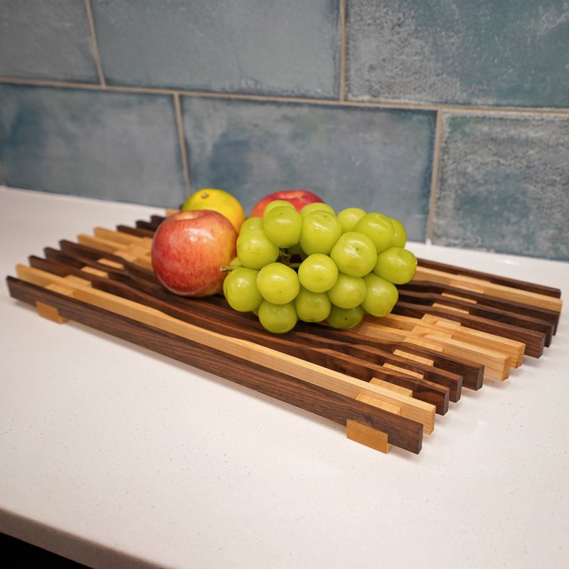 美国Fifty9 Design New York 原木拚色格栅盘-下凹/平面 两款 - 盘子/餐盘/盘架 - 木头 咖啡色