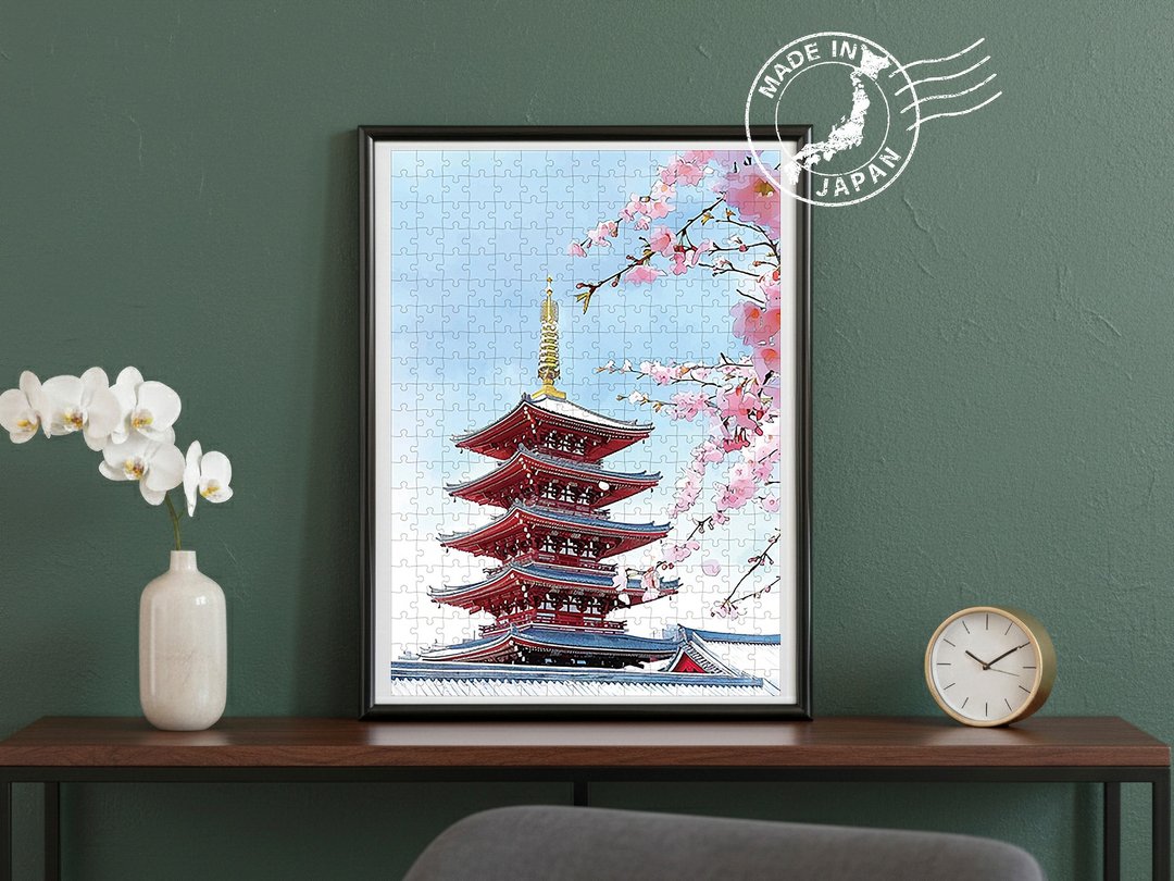 日本手工制拼图・浅草寺、东京・日本风景・送礼、摆设、装饰 - 墙贴/壁贴 - 纸 