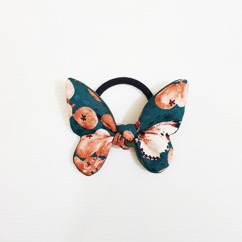 【蝶恋花-深绿】 限量 光泽感!!! 蝴蝶结 造型发圈 - 发饰 - 丝．绢 粉红色