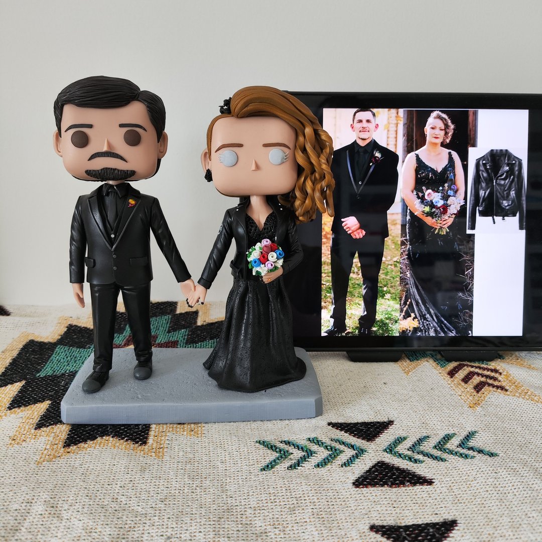 纯手工定制美国Funko Pop 自画像公仔情侣父母夫妻结婚周年礼物 - 玩偶/公仔 - 粘土 多色