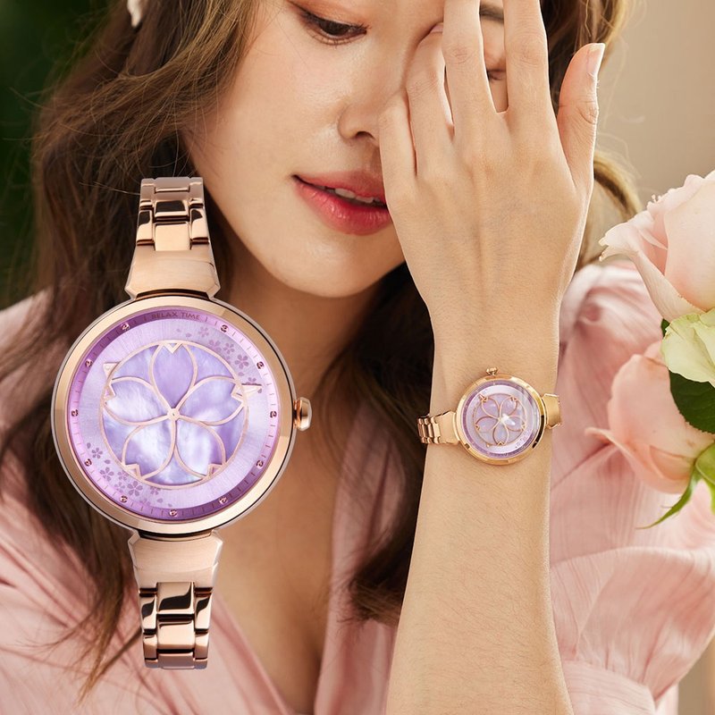 RELAX TIME 年度表款绽放樱花系列 玫X紫 RT-72-6 手表 女表 樱花 - 女表 - 不锈钢 紫色
