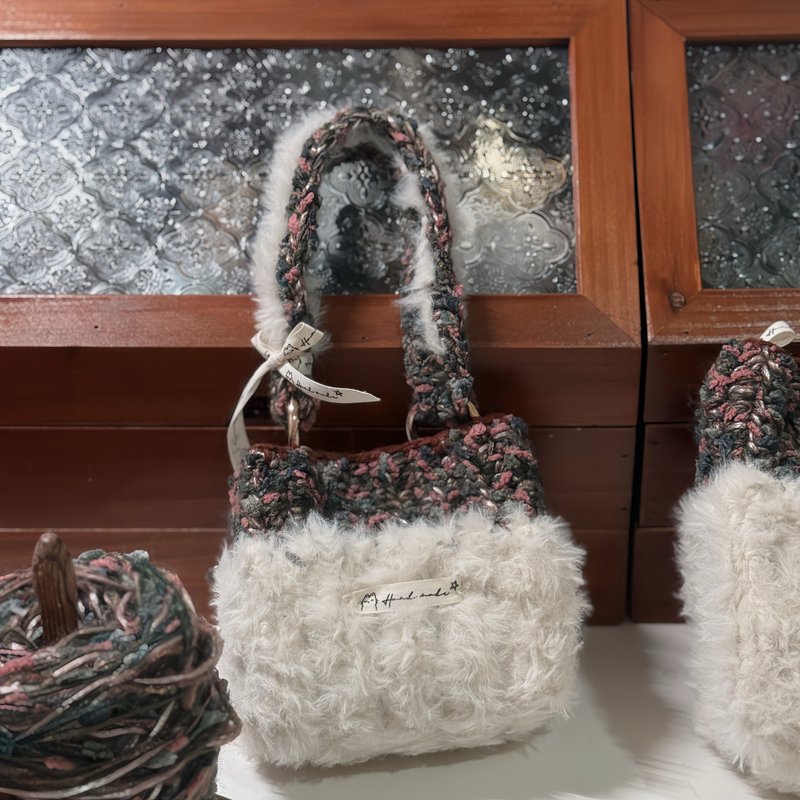 手工制作 l 手混线慕枝豆腐包S - 侧背包/斜挎包 - 棉．麻 多色