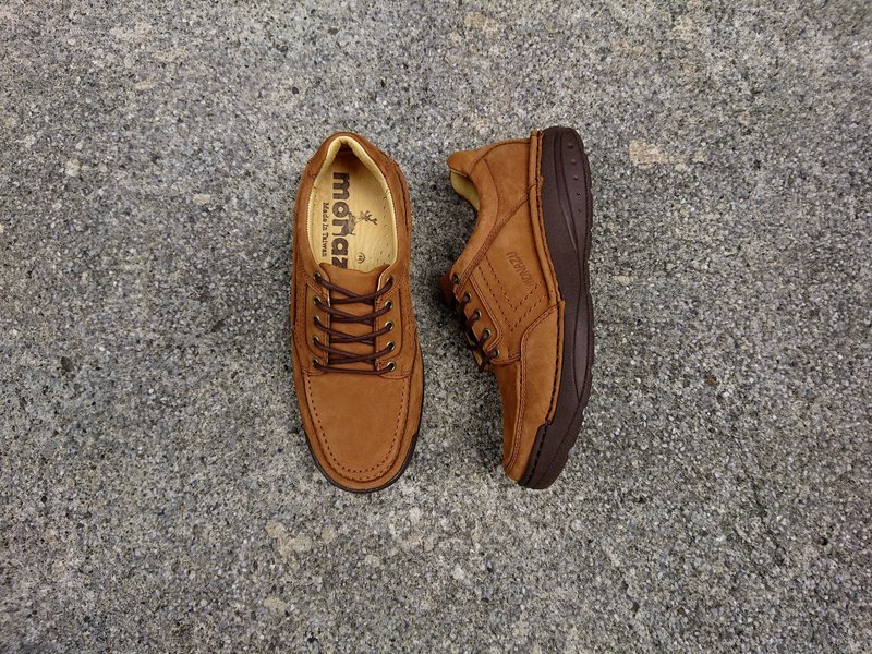 零码出清 给父亲最好的礼物 皮鞋  牛巴戈 牛皮 防磨后踵 休闲鞋 - 男款皮鞋 - 真皮 咖啡色