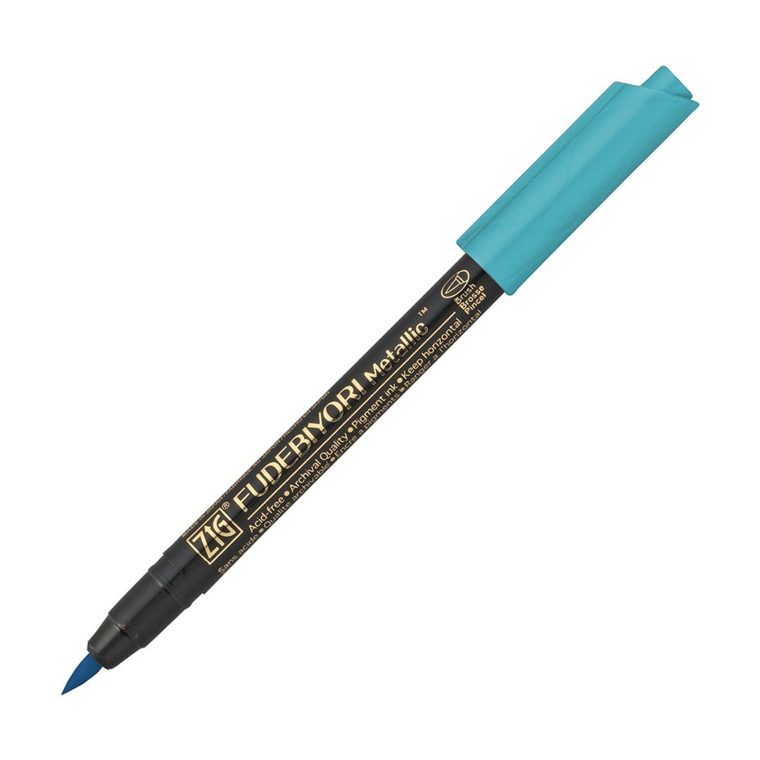【Kuretake 日本吴竹】ZIG 笔日和金属色软笔刷 蓝色 - 其他书写用品 - 塑料 蓝色