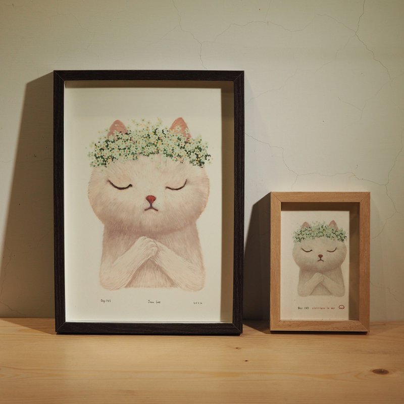 【爱与和平的猫咪肖像】相框画 - 海报/装饰画/版画 - 纸 