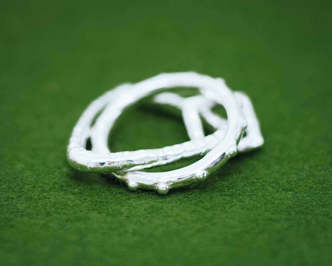 Circle Triangle Square ring - Japanese design - contemporary ring - Gift for her - 戒指 - 银 银色