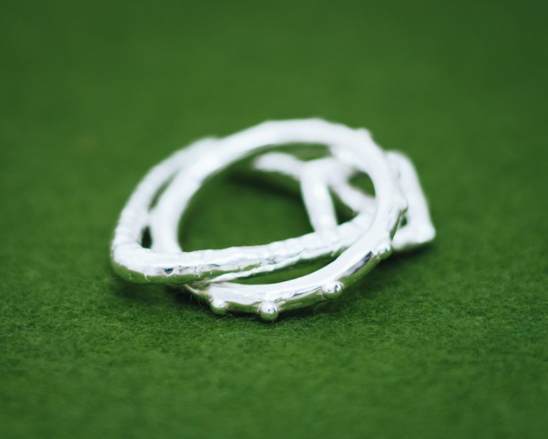 Circle Triangle Square ring - Japanese design - contemporary ring - Gift for her - 戒指 - 银 银色