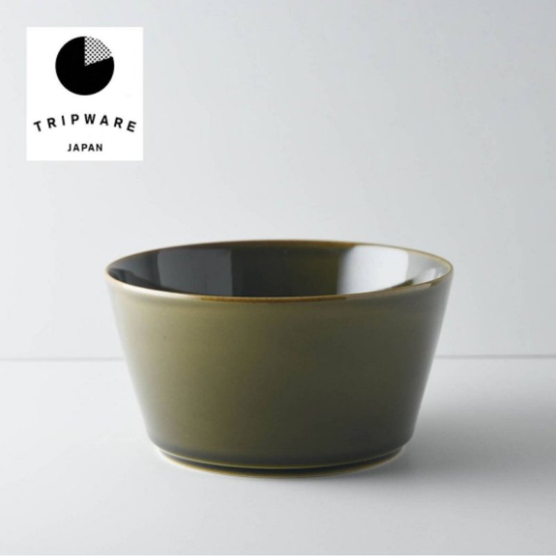 【Trip Ware Japan】直碗-无盖 日本制 美浓烧 (橄榄绿) - 盘子/餐盘/盘架 - 陶 