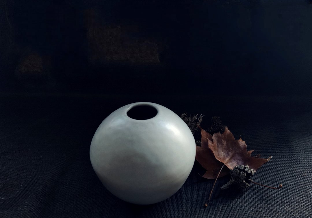 手工制作 陶花器 / 花瓶 汝釉色 - 花瓶/陶器 - 陶 卡其色