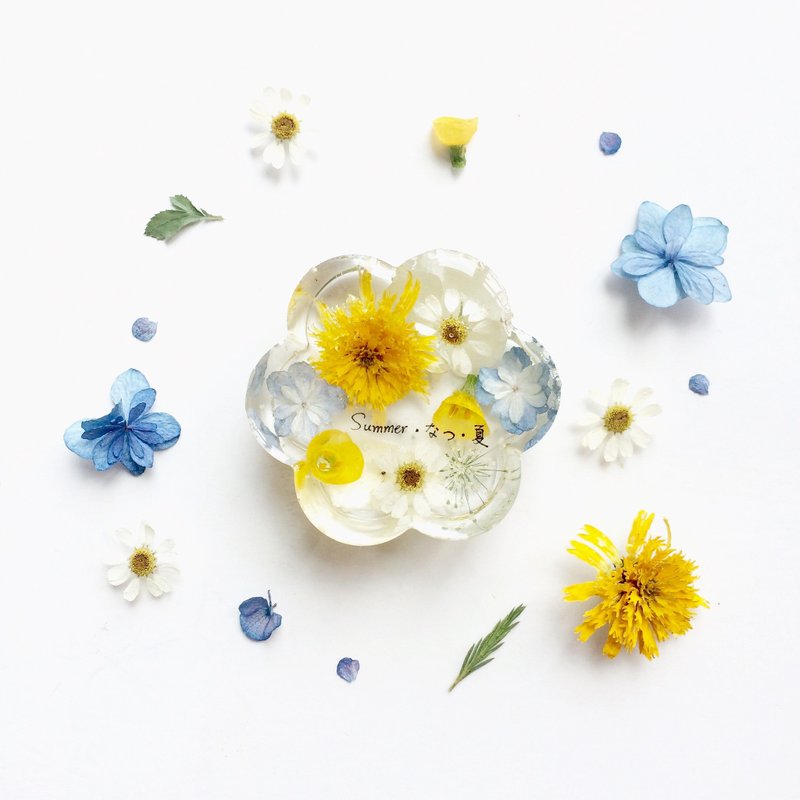 【季节系列の夏】夏季立体干燥花摆设/花型摆设/纸镇 - 摆饰 - 其他材质 橘色