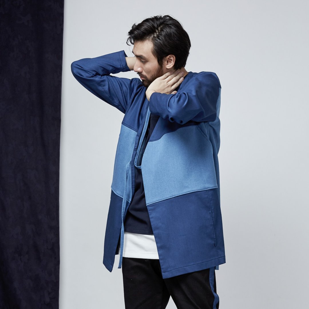 DYCTEAM - Denim Stitching NORAGI - 男装外套 - 棉 蓝色