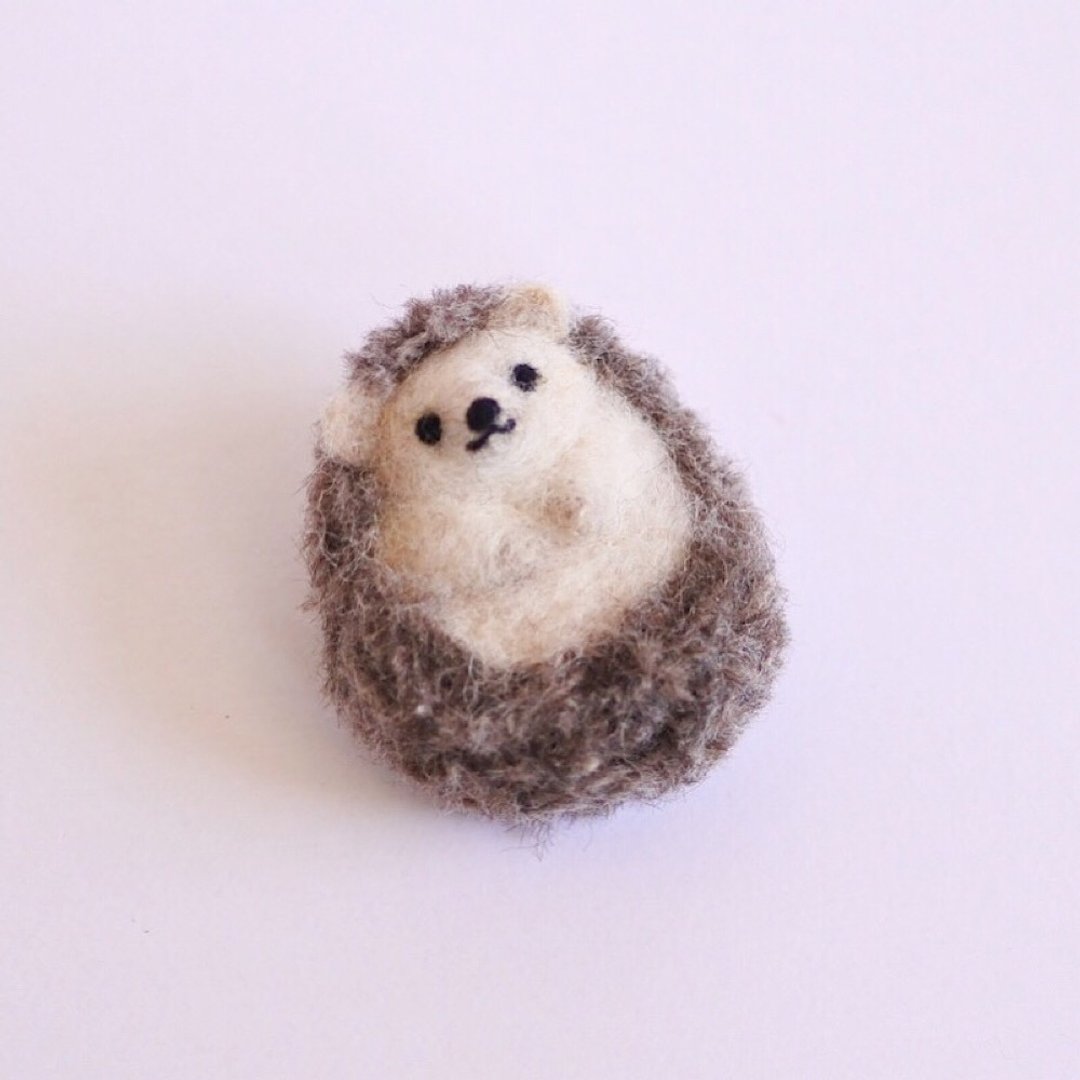 Harizumi brooch - 胸针 - 羊毛 咖啡色
