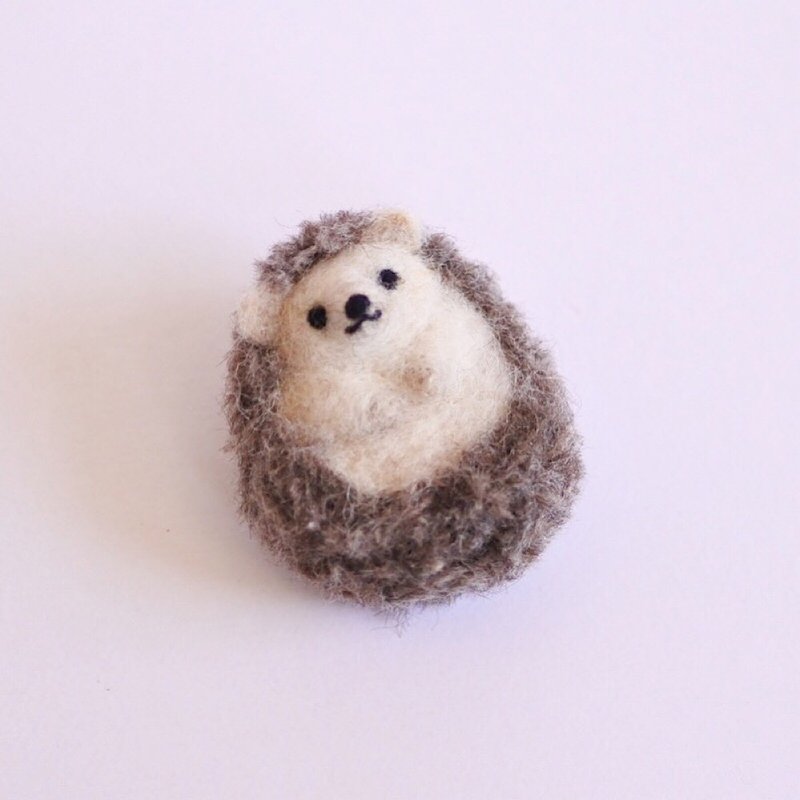 Harizumi brooch - 胸针 - 羊毛 咖啡色