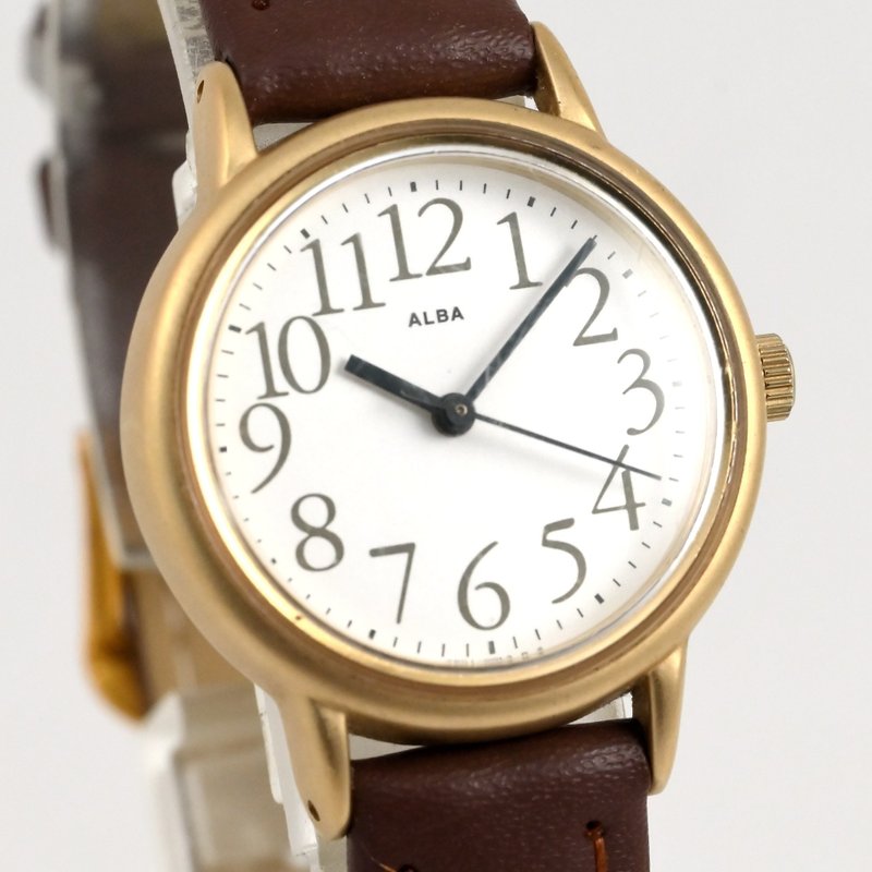 SEIKO ALBA Classic 精工雅柏 女仕腕表 石英机芯 26mm 直径 阿拉伯数字 手表 古董表 - 女表 - 不锈钢 