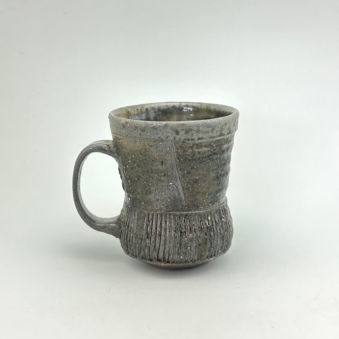 柴烧篦纹马克杯 - 咖啡杯/马克杯 - 陶 咖啡色