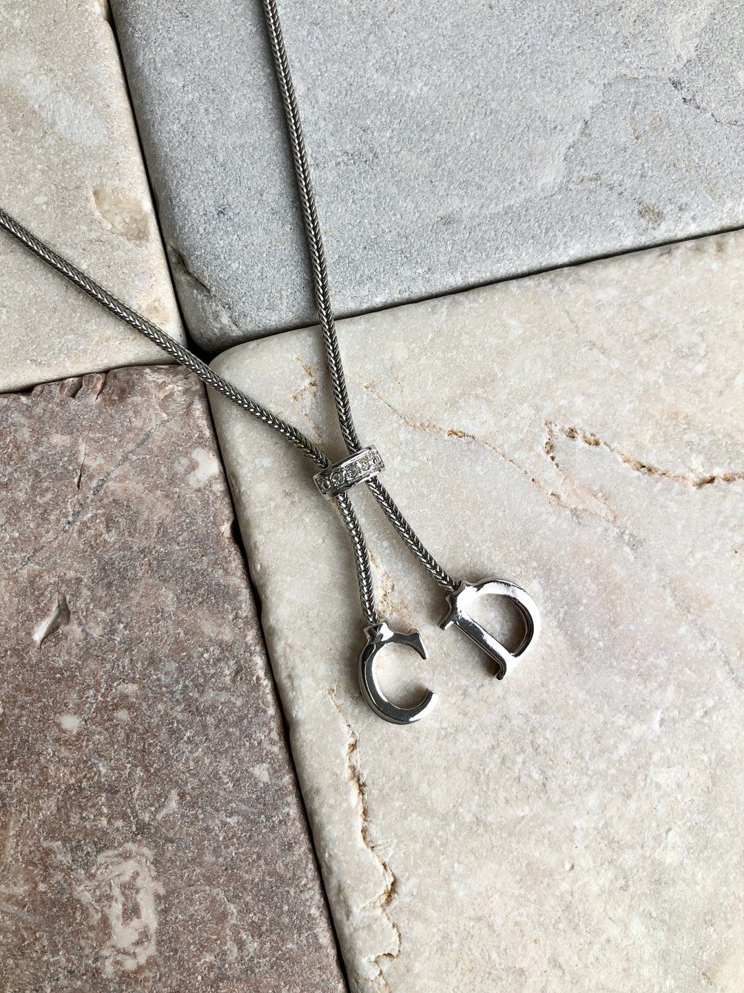 【日本直运二手包装】Christian Dior 项链银CD Choker 复古 ngmg4u - 项链 - 其他材质 银色