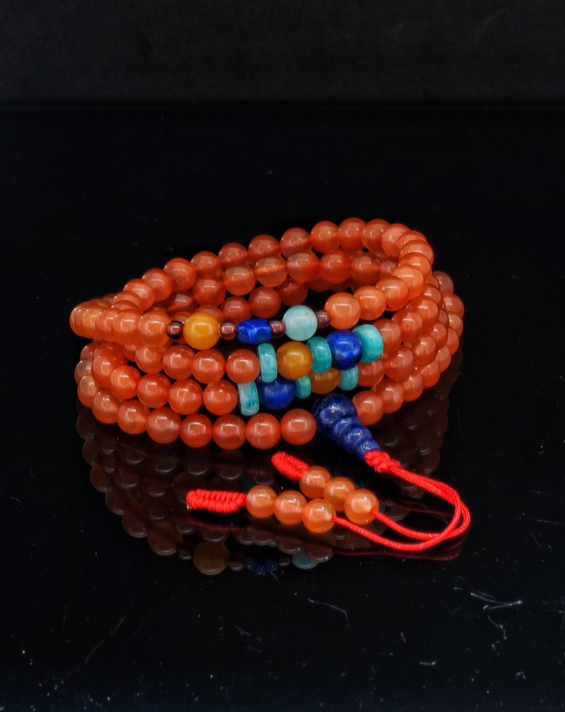 南红玛瑙樱桃红料 6mm 108粒 手串念珠/ 颈链( HKA9067 ) - 手链/手环 - 宝石 