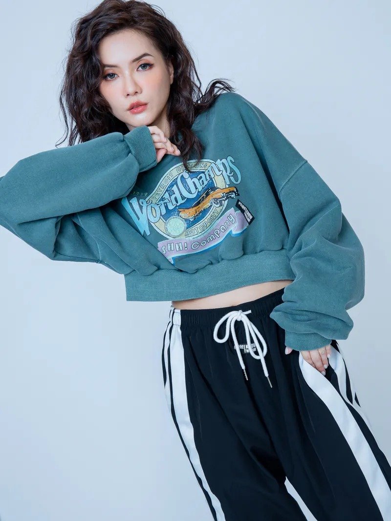 复古印花短版T恤 - 女装上衣 - 棉．麻 