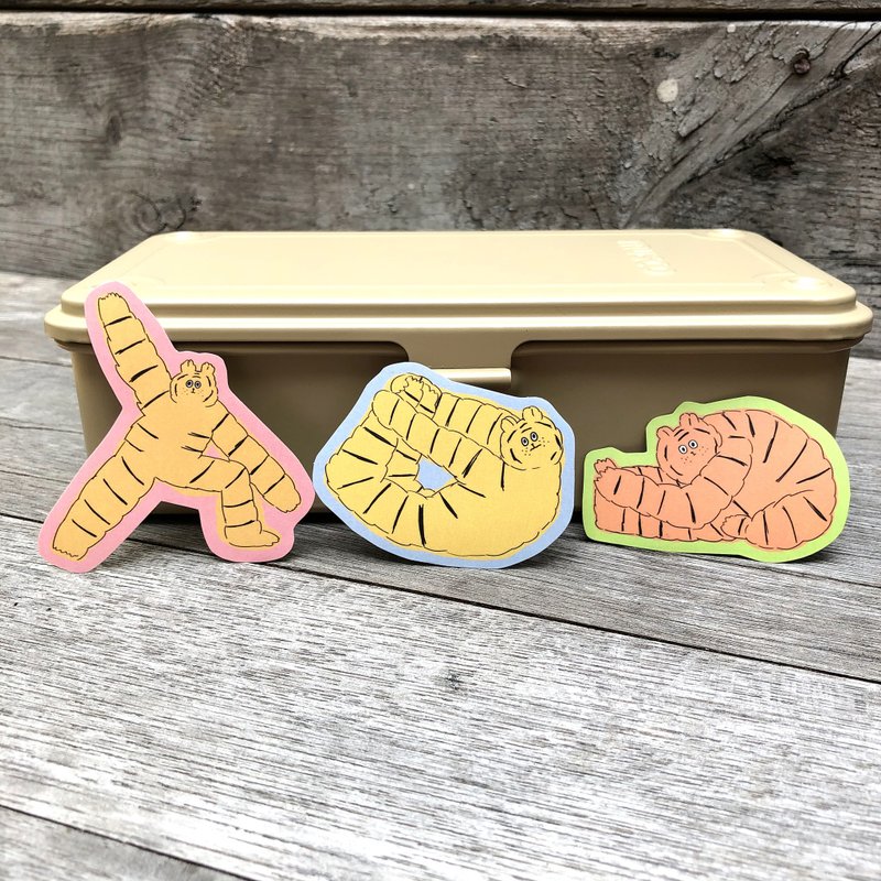 小虎瑜珈贴 - 贴纸 - 纸 粉红色