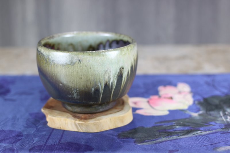 【沐春生活】天然落灰 柴烧茶碗 名家叶敏祥手作 230ml - 茶具/茶杯 - 瓷 