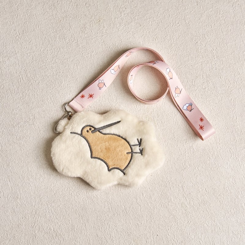 C01 奇异鸟挂绳悠游卡零钱收纳包 - 零钱包 - 聚酯纤维 白色