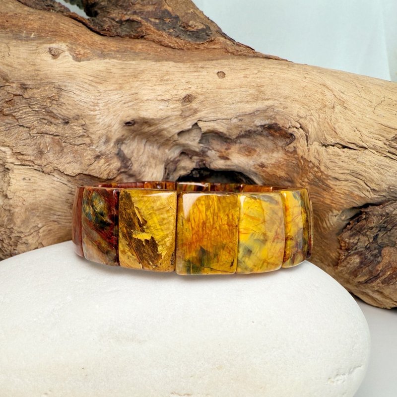 王者无畏/潜能/勇气-黄红彼得石手排 - 手链/手环 - 宝石 