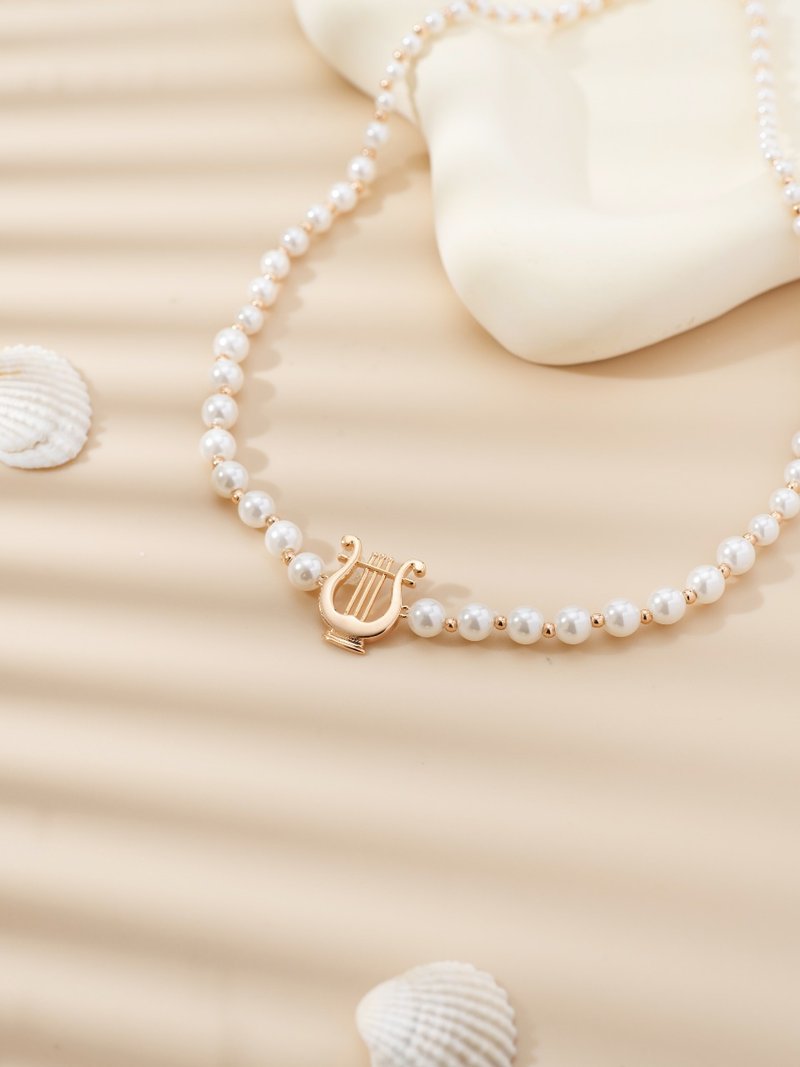 Harpy Studio - 高贵珍珠竖琴造珍项链 - 项链 - 铜/黄铜 