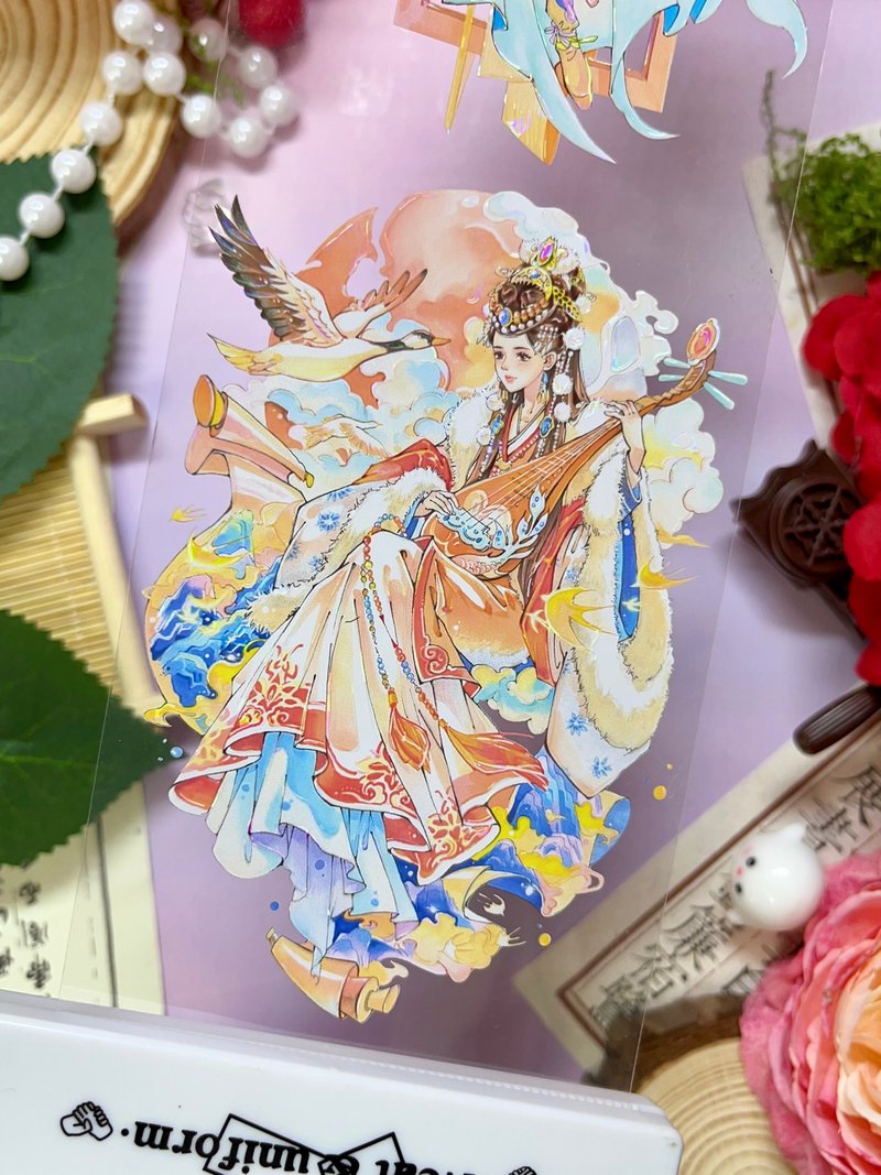 3207 镜花水月录 PET 紙膠帶 贝壳光 10米卷 - 纸胶带 - 其他材质 