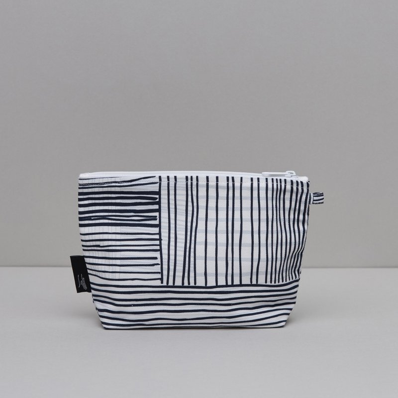 印花随身化妆包 / 编织深蓝 - 化妆包/杂物包 - 棉．麻 蓝色