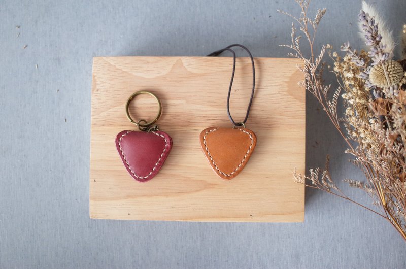 Shekinah 手工皮革 -精致版Pick袋 - 钥匙链/钥匙包 - 真皮 咖啡色