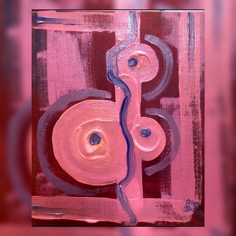 压克力画作 - exho - 海报/装饰画/版画 - 棉．麻 粉红色
