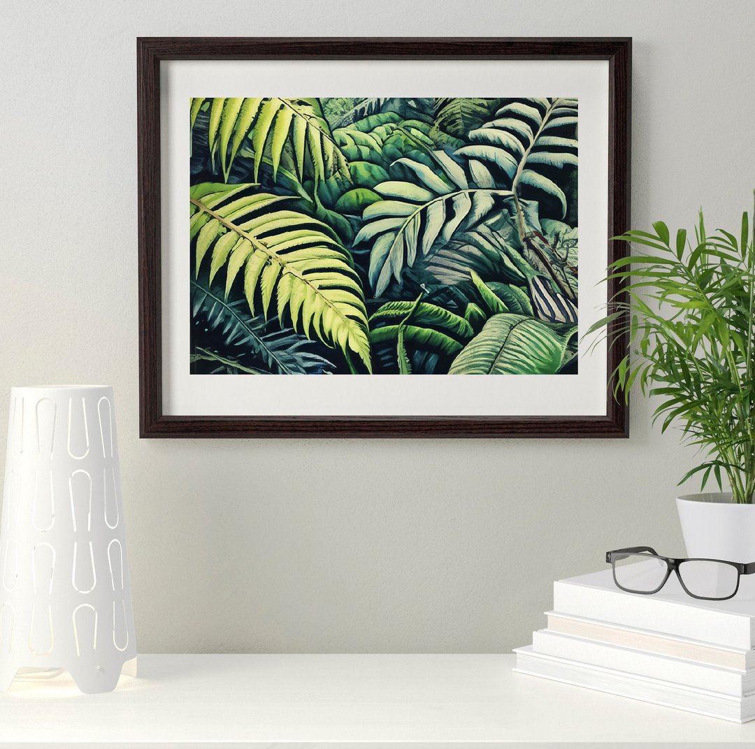 热带植物墙艺术、绿色热带艺术、绿叶原画 - 墙贴/壁贴 - 压克力 绿色