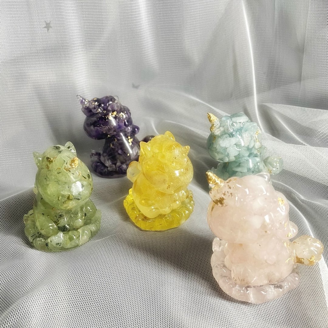 【手工制作】天然能量水晶独角兽(含底座)/水晶摆饰 - 摆饰 - 宝石 
