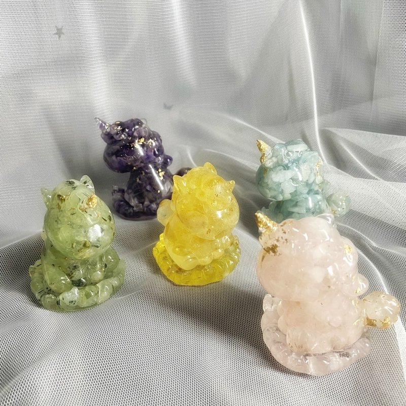 【手工制作】天然能量水晶独角兽(含底座)/水晶摆饰 - 摆饰 - 宝石 