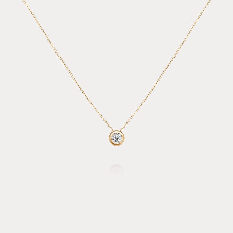 Bubble D. | 0.10ct-0.20ct 泡泡包镶 八心八箭 天然钻石18K项链 - 项链 - 钻石 白色