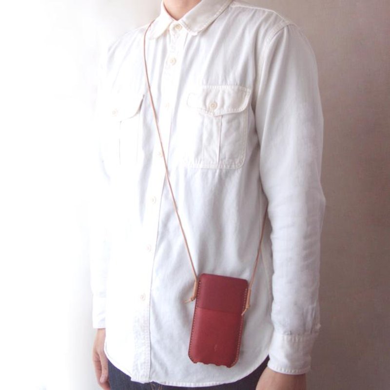 [附加付费选项] 肩带加工 #适用于智慧型手机外壳 [现货] - 手机壳/手机套 - 真皮 咖啡色