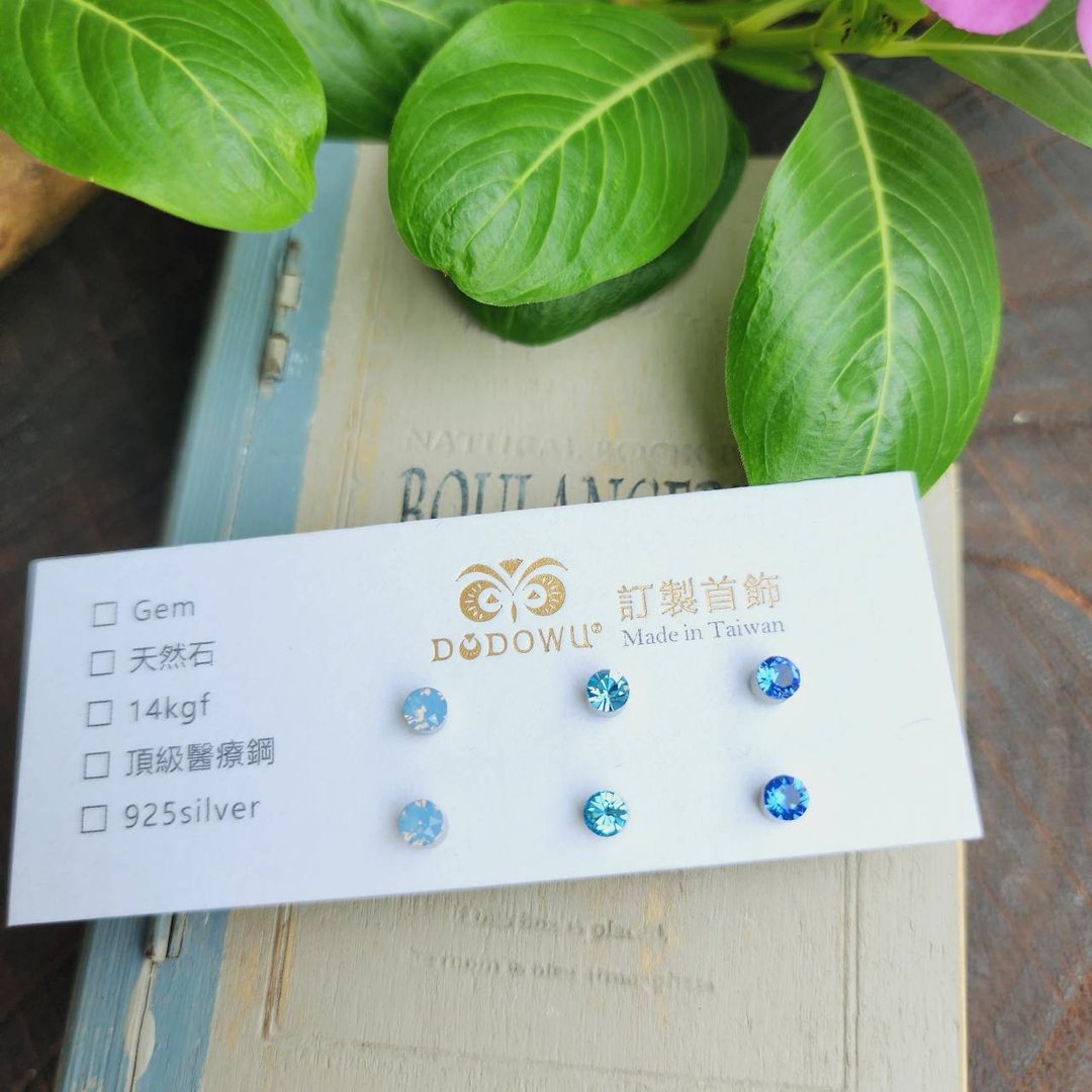 │为耳朵容易过敏发炎的你而存在│中性小钻顶级医疗钢耳环经典组 - 耳环/耳夹 - 玻璃 多色
