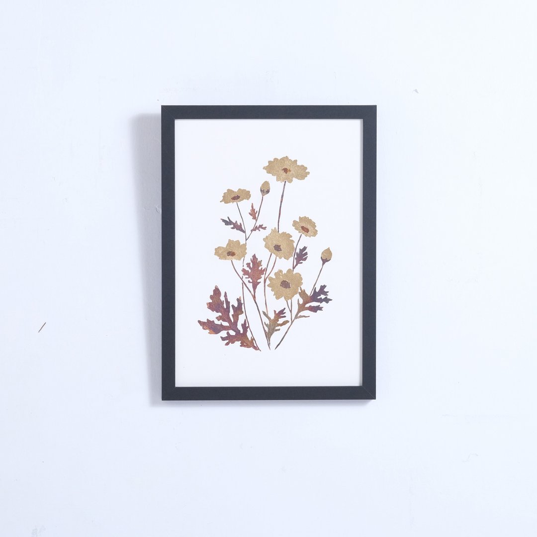 烧箔植物画 茼蒿 #3 - 海报/装饰画/版画 - 铜/黄铜 橘色