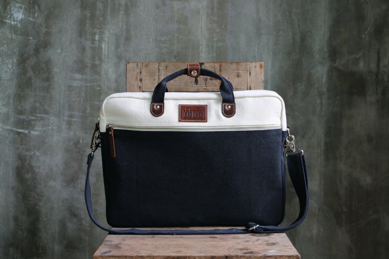 BAG UP : LAPTOP : CHARCOAL (13-Inch/ 16-Inch) - 电脑包 - 棉．麻 黑色