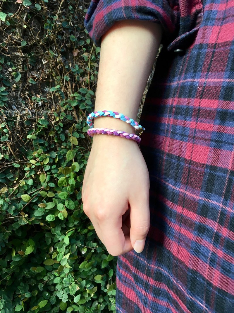 /openfish/双条 马卡龙立体圆股编 韩国绒手链* - 手链/手环 - 其他材质 多色