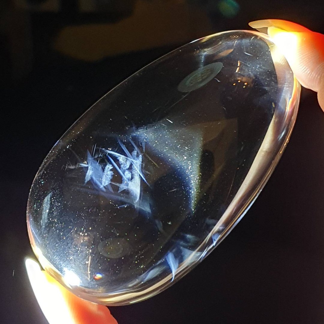 龙彩~ DB08 蓝针水晶 天使的羽毛 110.4 Blue Needle Quartz - 摆饰 - 宝石 白色