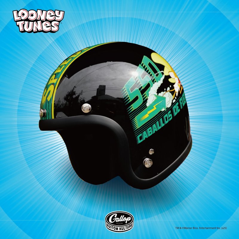 华纳兄弟 x Gallop 飞毛腿 冈萨雷斯 飞飞鼠 3/4安全帽 黑色 - 安全帽 - 其他材质 