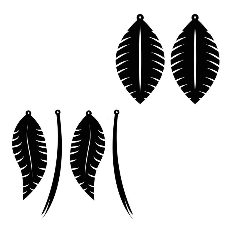 Leaf earrings svg, leaf earrings template, leaf earrings pdf, Cricut, SVG, PNG - 图文模板设计 - 其他材质 
