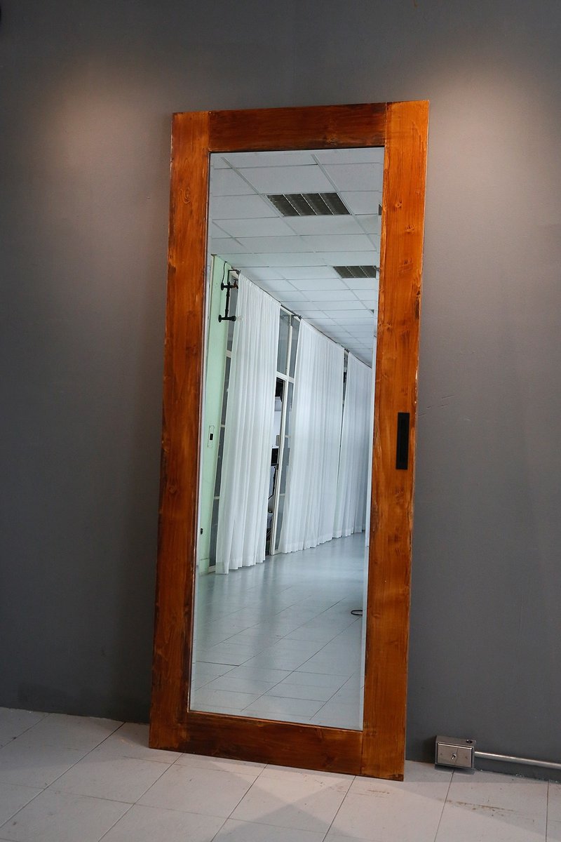 乡村工业风谷仓门片(单面)立身镜门片/拉门/橱柜门/房间门/浴室门 - 木工/竹艺/纸艺 - 纸 咖啡色