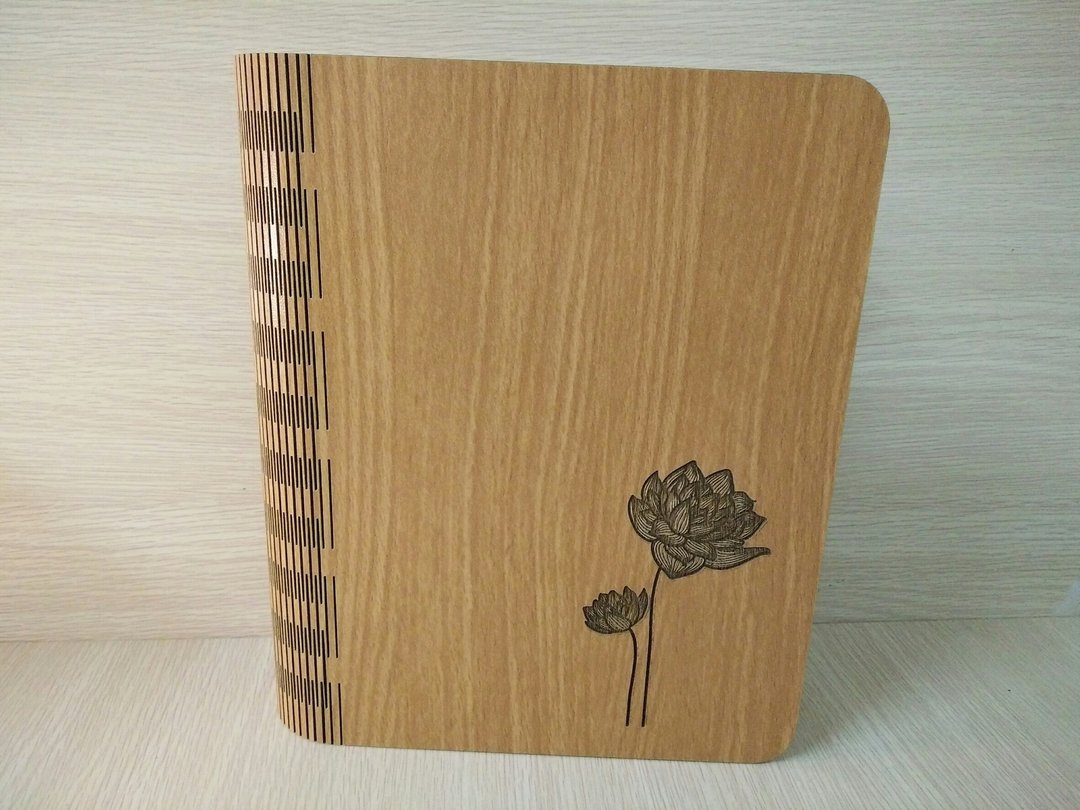 【教师节礼物】─体成型笔记本─莲花 笔记本 相册 文具 资 - 笔记本/手帐 - 木头 